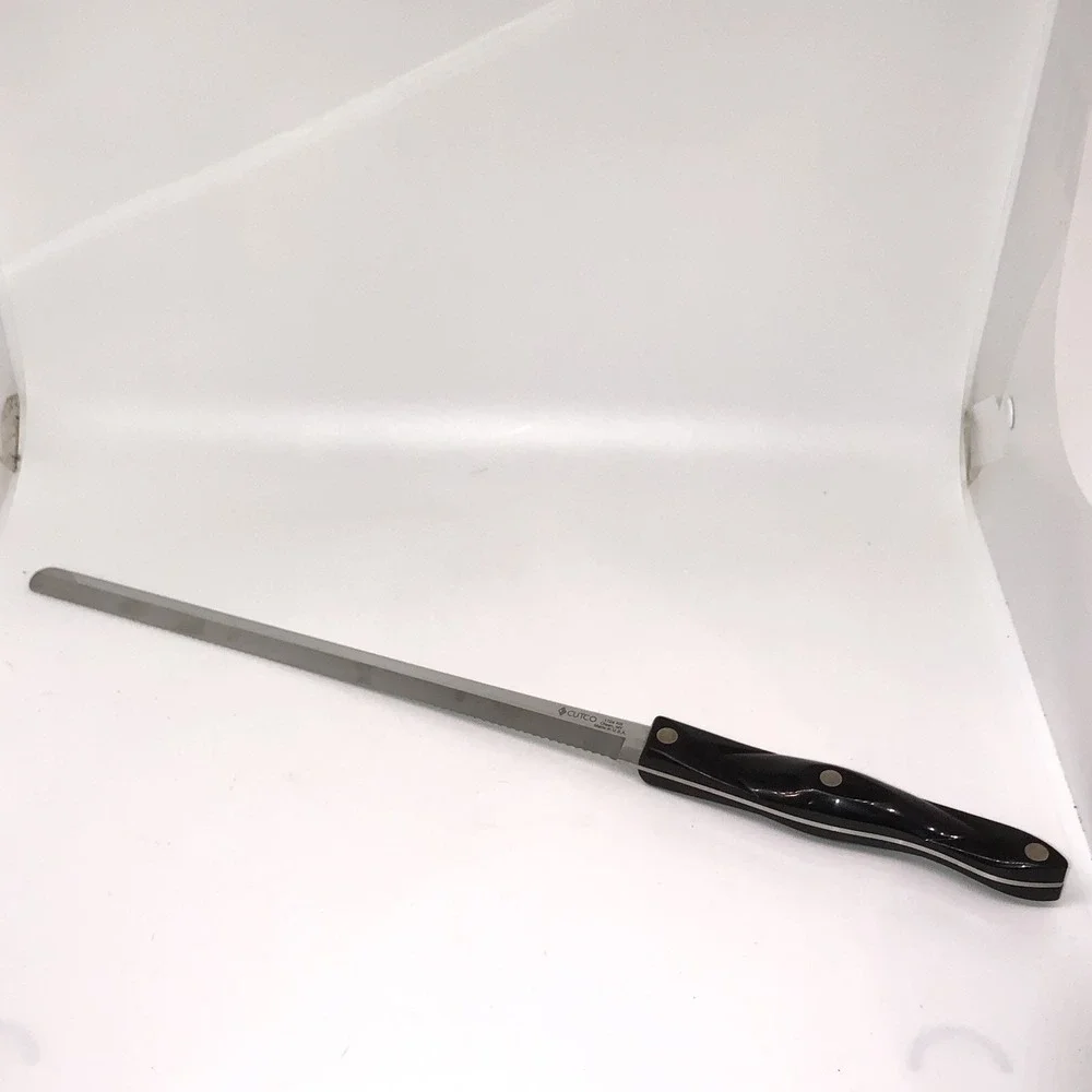 CUTCO 1724 KR SERRATED BREAD KNIFE Black Handle Made in USA 15.5 Inch Vintage - Picture 1 of 7